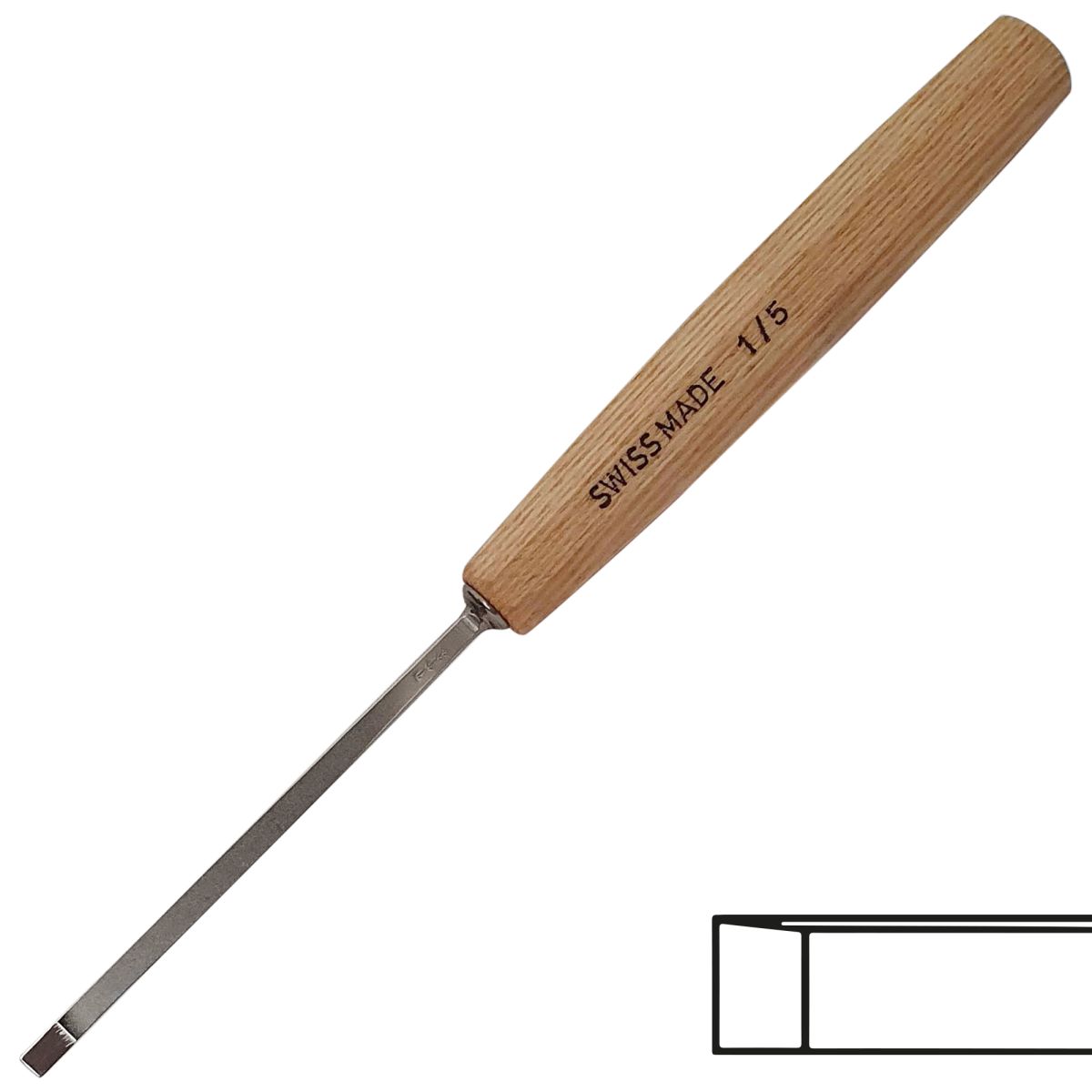 Gubia No 1. Plana Doble Bisel de 5 mm de ancho 0