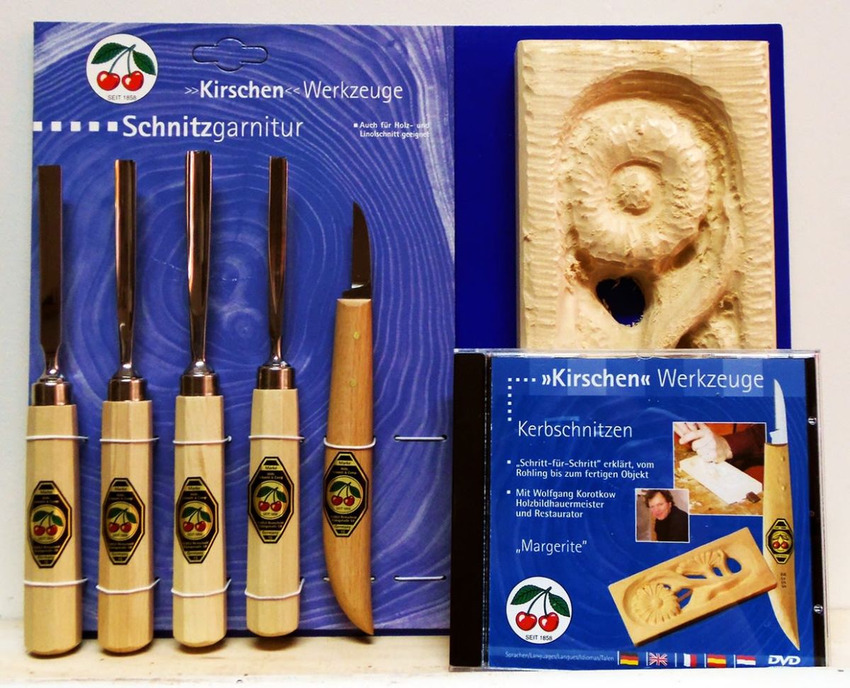 Se de Gubias + Cuchillos + Madera + DVD. Mod: 3436 SB (5 pcs) Two Cherries 6