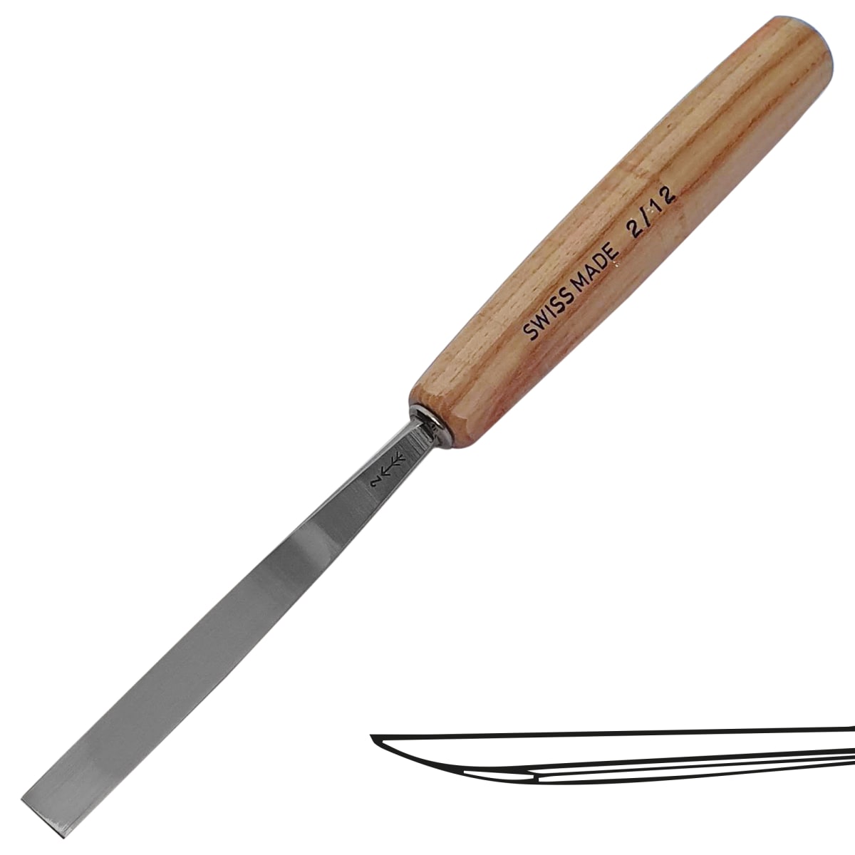 Gubia Pfeil 2 Semi Plana 12 mm de ancho para Tallado de Madera 0