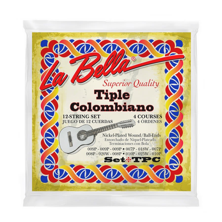 Cuerdas para Tiple Colombiano 12 String 009P-025W. Entorchado en Nickel-Plateado 0