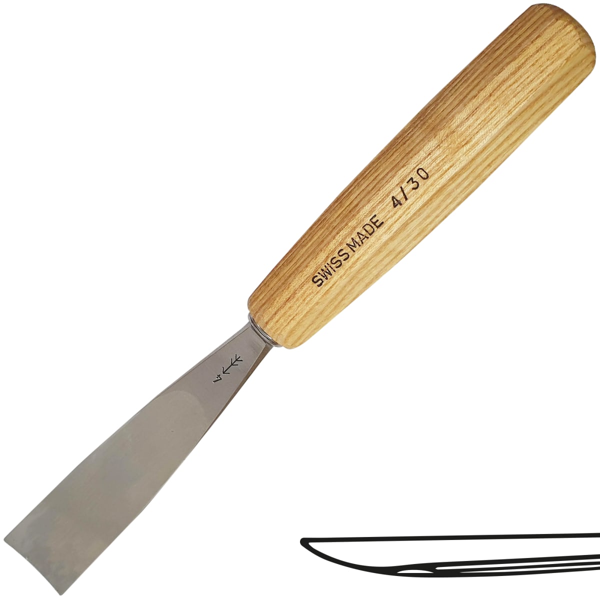 Gubia Pfeil 4 Semi Plana 30 mm de ancho para Tallado de Madera 0