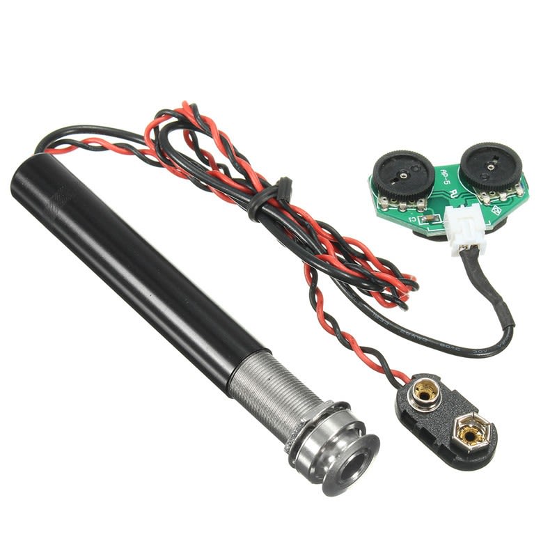 Sistema de circuito activo preamplificado tubular Piezo Rigido, control tono/volumen2