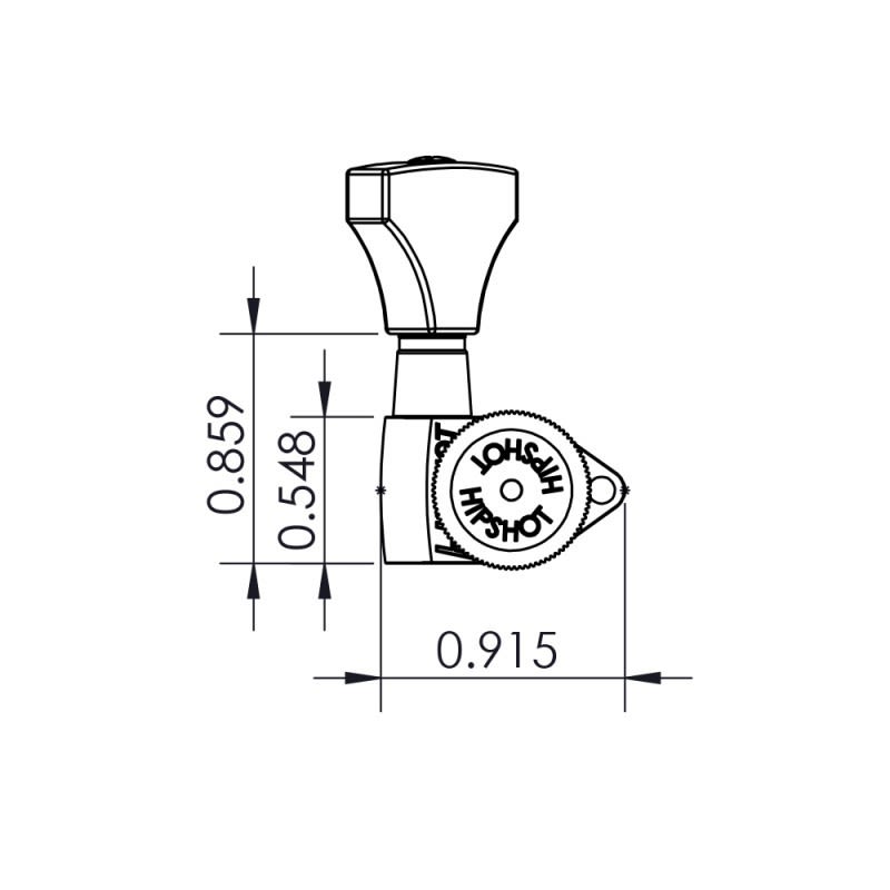 Clavijero Kit 3L-3R con Locking. Mod 6K2GL0C-DHS. Color Chrome5