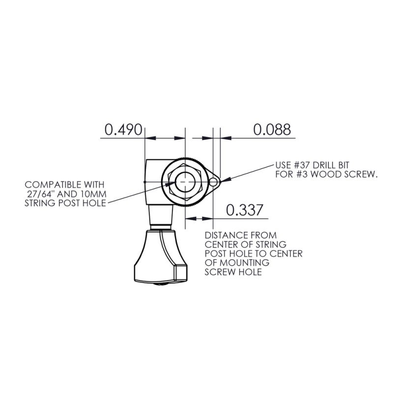 Clavijero Kit 6L con Locking. Mod 6K1GL0C-DHS. Color Chrome5