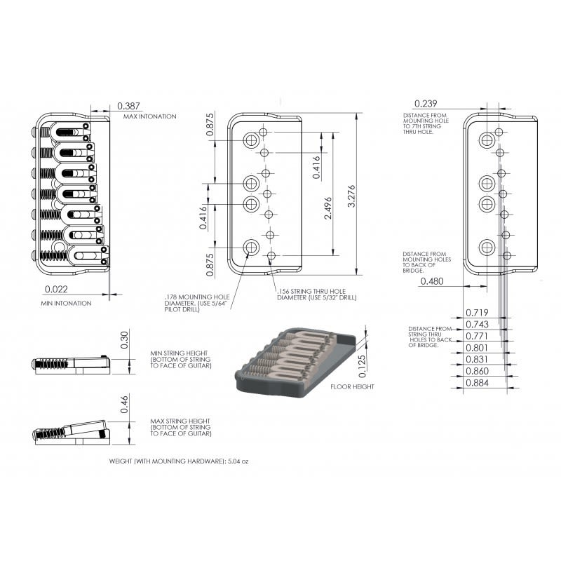 Puente Hardtail 7-String. Mod 41070C. Color Chrome (63,36 mm)2