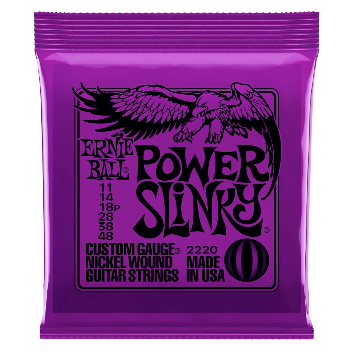 Cuerdas para Guitarra Electrica. 6-String. Power Slinky .011 - .048 0