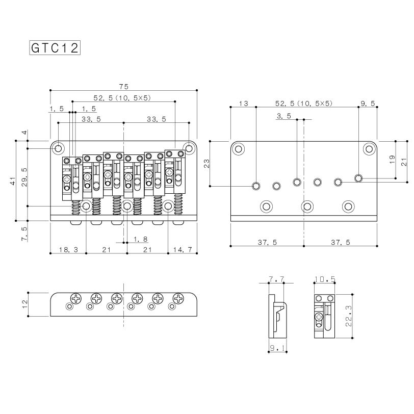 Puentes Fijos Gotoh GTC12 12 cuerdas Chrome2