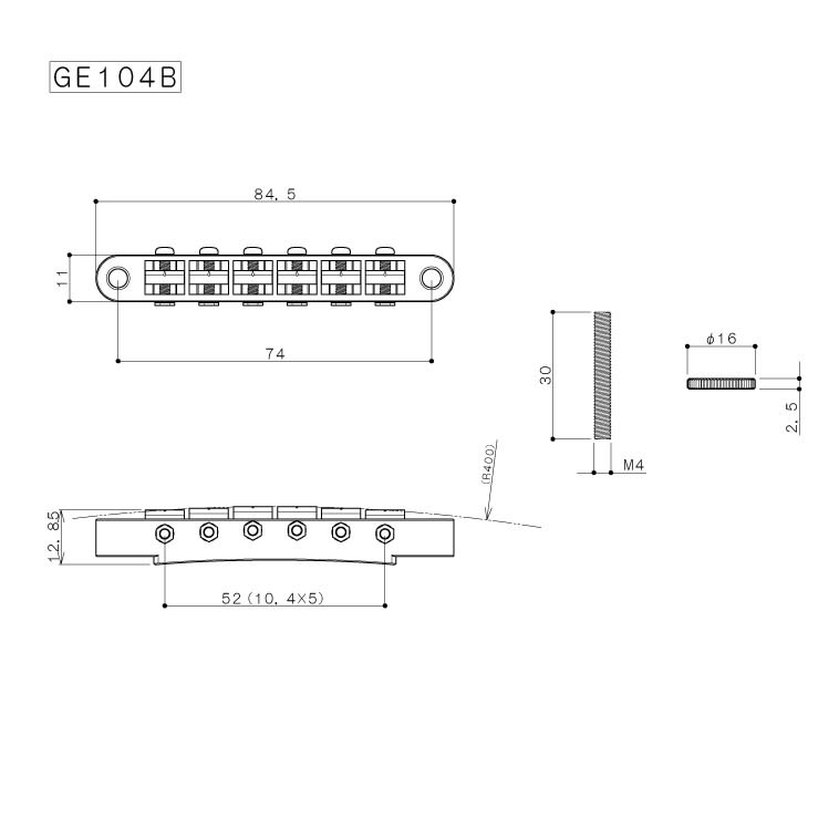 Tune o Matic GE104B Relic Aged Nickel (Gotoh®)2