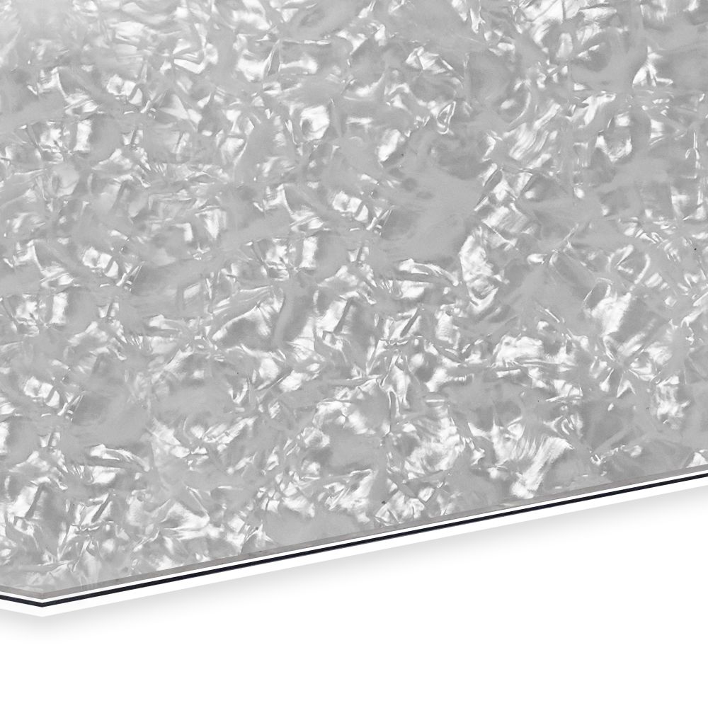 Lamina para Pickguard 300 x 450 mm. Mod: PC-WP. Color: White Pearloid. 4-ply 3
