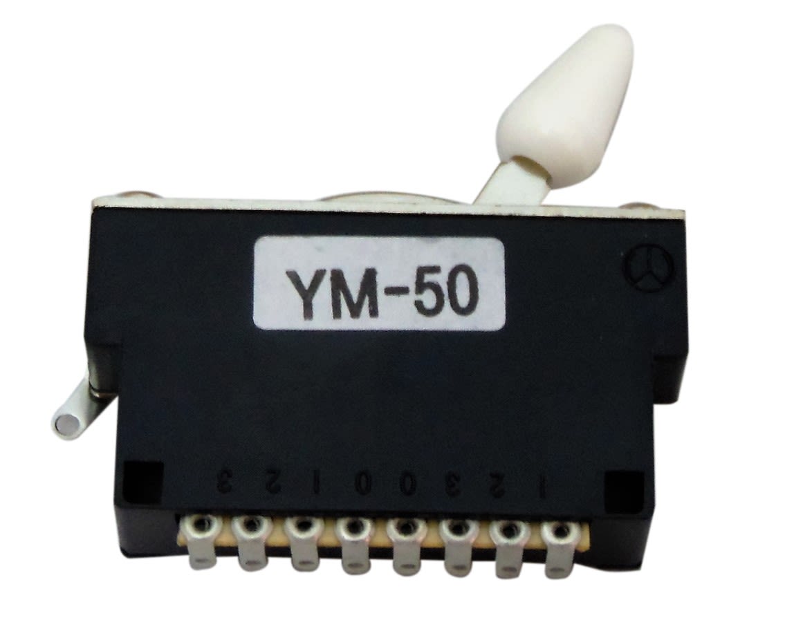 Switch 5-Way Sellado para Stratocaster. Mod: YM-50 WHT. Perilla White 1 Switch 5-Way Sellado para Stratocaster. Mod: YM-50 WHT. Perilla White 1