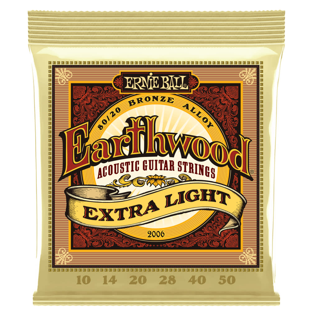 Cuerdas para Guitarra Electroacustica. Mod: 2006. 6-String. Extra Light Earthwood Bronze .010 - .050 0