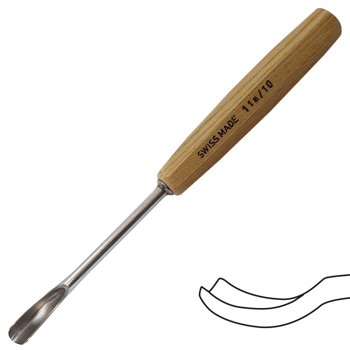 Gubia corta en U para hacer cuchara o cuenco Perfil 11A de 10 mm de ancho 0