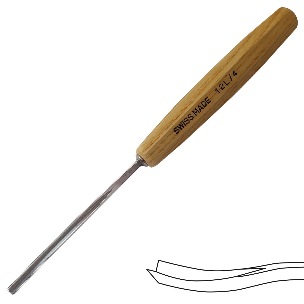 Gubia No 12L Partidor en 60º de 4 mm de ancho para hacer Cuchara o Cuenco 0