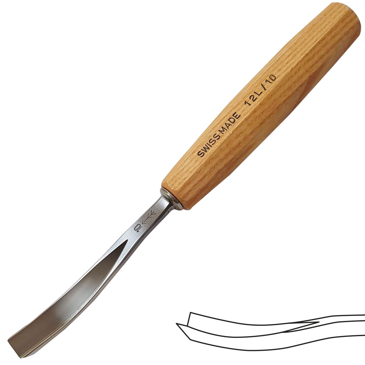 Gubia No 12L Partidor en 60º de 10 mm de ancho para hacer Cuchara o Cuenco 0