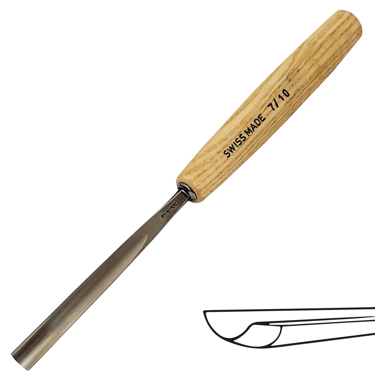 Gubia Semi Curva Perfil 7 de 10 mm de ancho 0