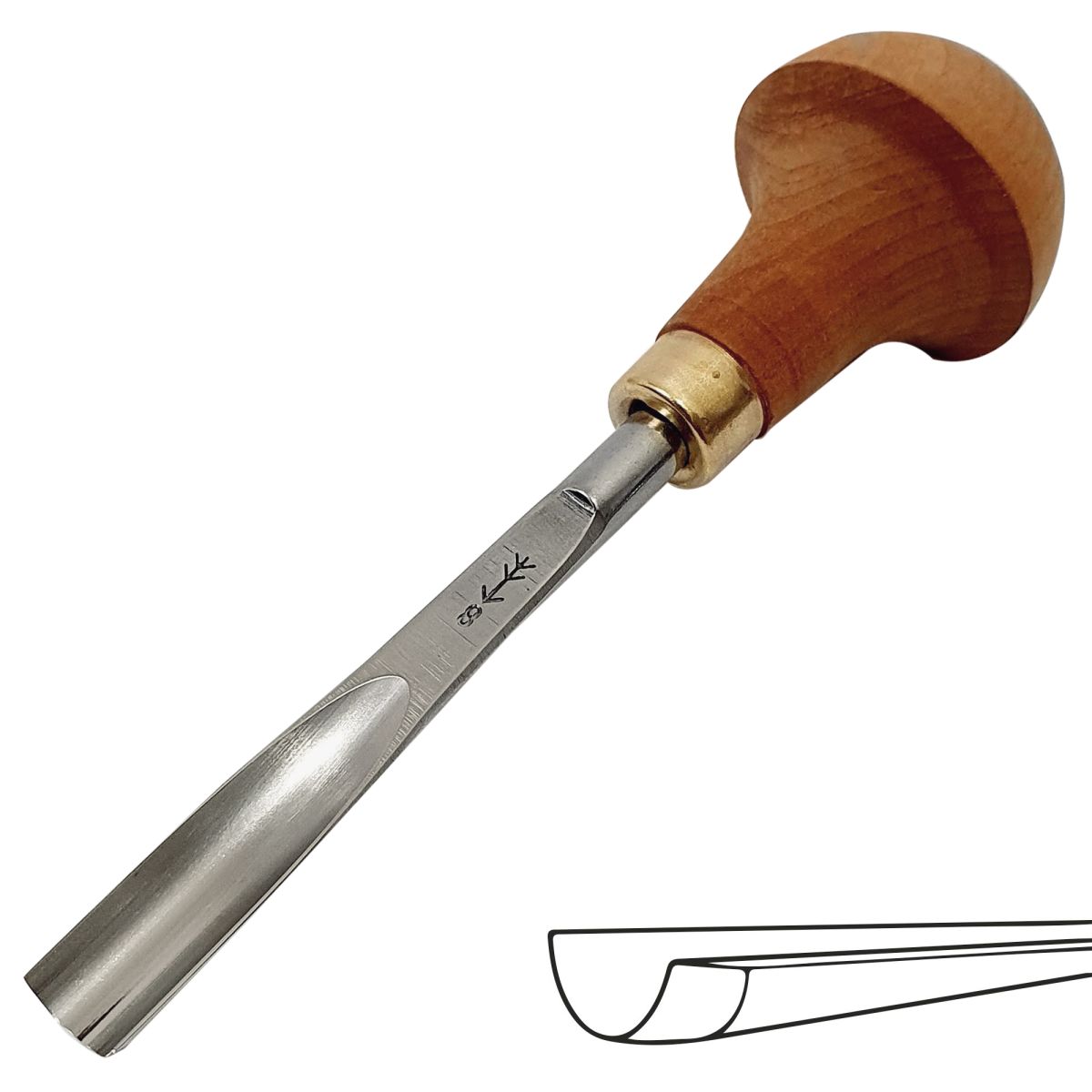 Gubia Semi Curva B8 de 10 mm de ancho para Timbre y Xilografia 0