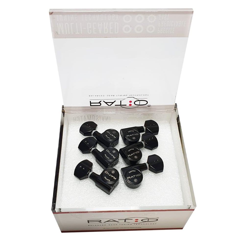 Clavijero Ratio 6L Black para Guitarra Electrica PRN-2721-B03