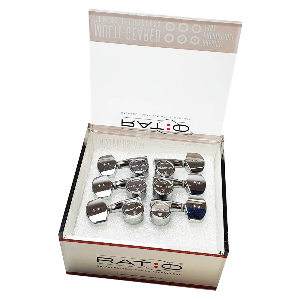 Clavijero Ratio 3L+3R Chrome para Guitarra Electrica PRN-2311C5