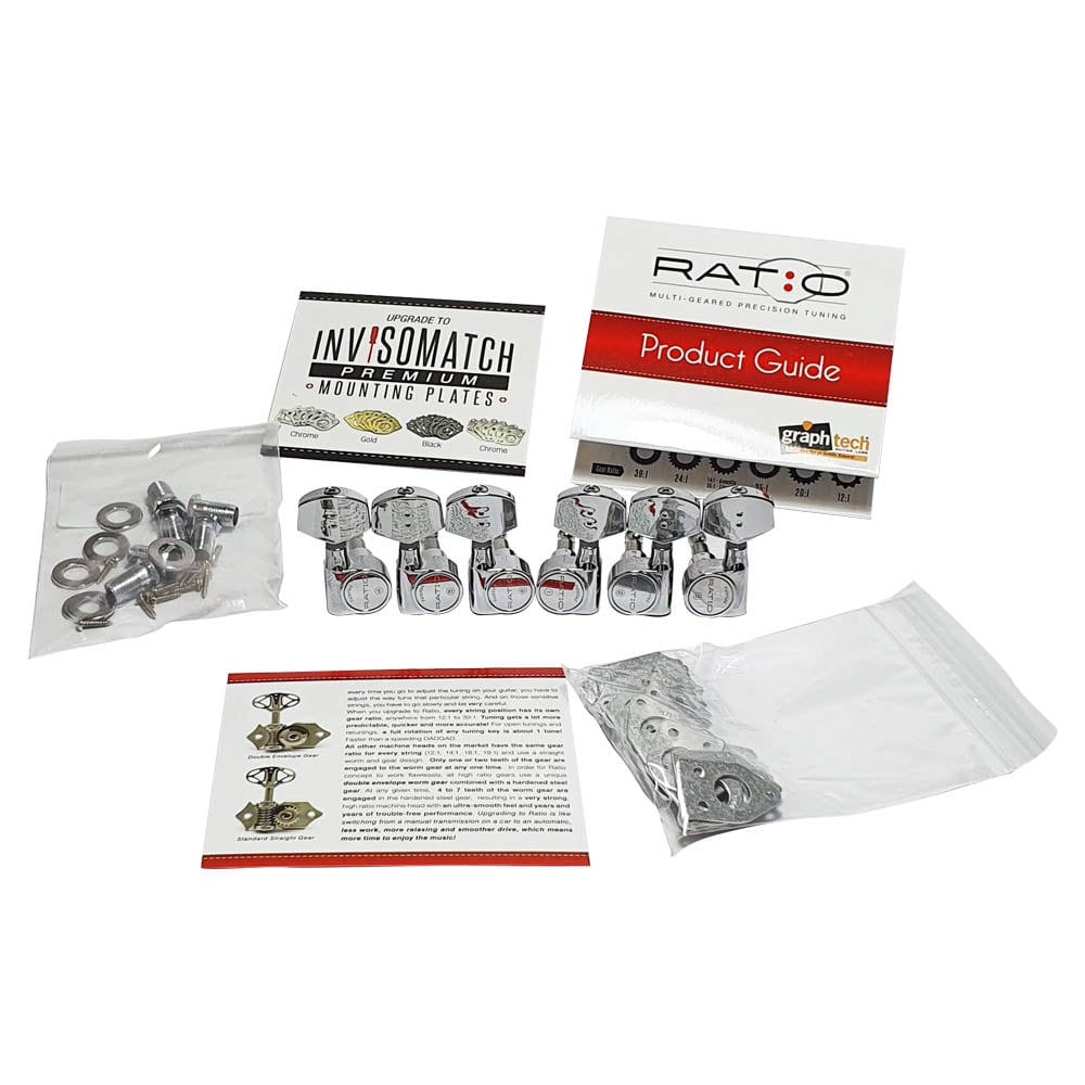 Clavijero Ratio 3L+3R Chrome para Guitarra Electrica PRN-2311C4
