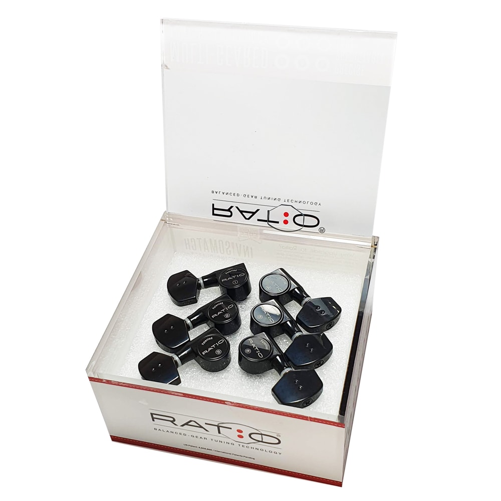 Clavijero Ratio 3L+3R Black para Guitarra Electrica PRN-2311-B Boton 073