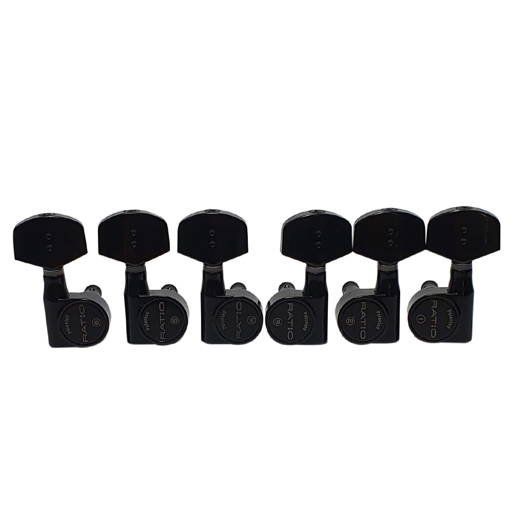 Clavijero Ratio 3L+3R Black para Guitarra Electrica PRN-2311-B Boton 074