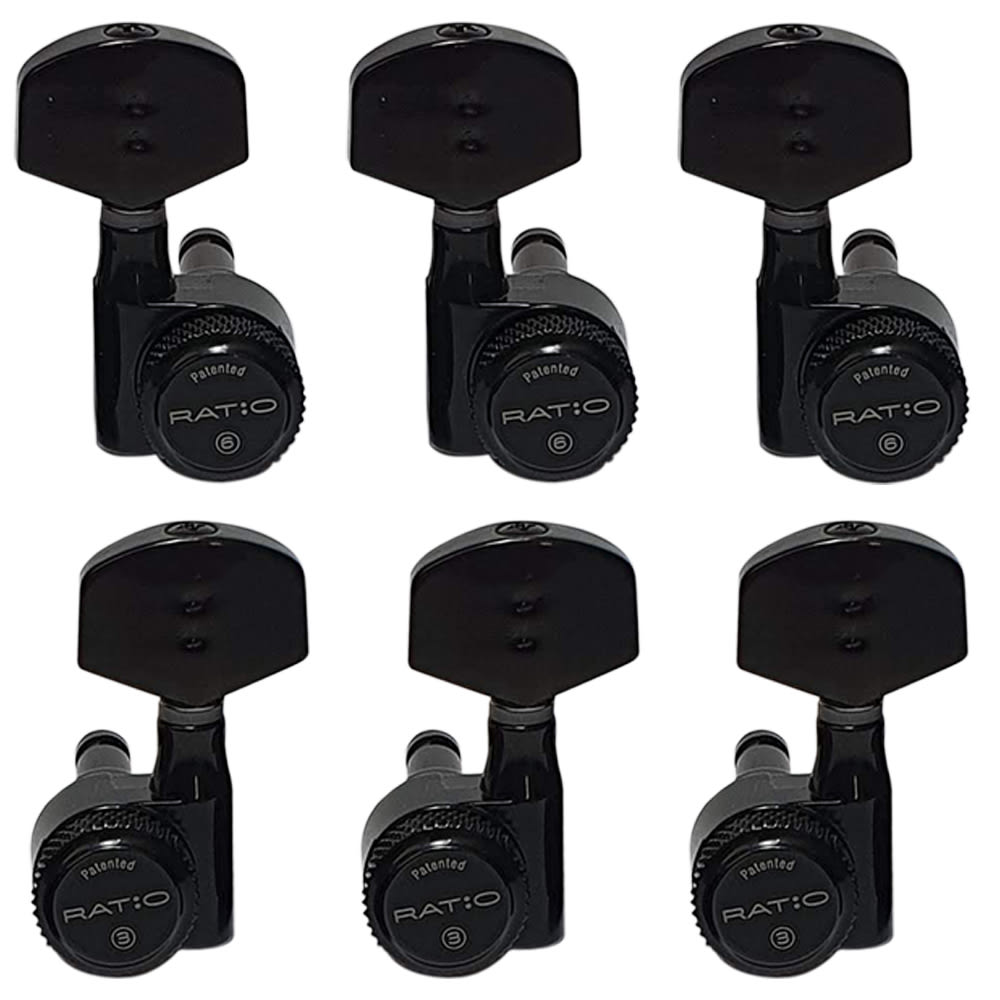 Clavijero 3L+3R con Locking. Mod: PRL-8311-B0. Boton: 07. Color: Black4