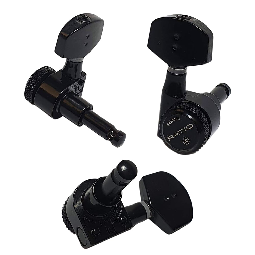 Clavijero 3L+3R con Locking. Mod: PRL-8311-B0. Boton: 07. Color: Black5