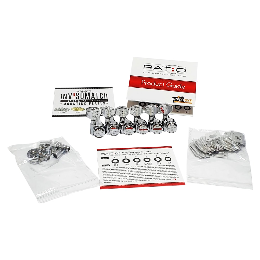 Clavijero 6L con Locking. Mod: PRL-8721-C0. Boton: 07. Color: Chrome3