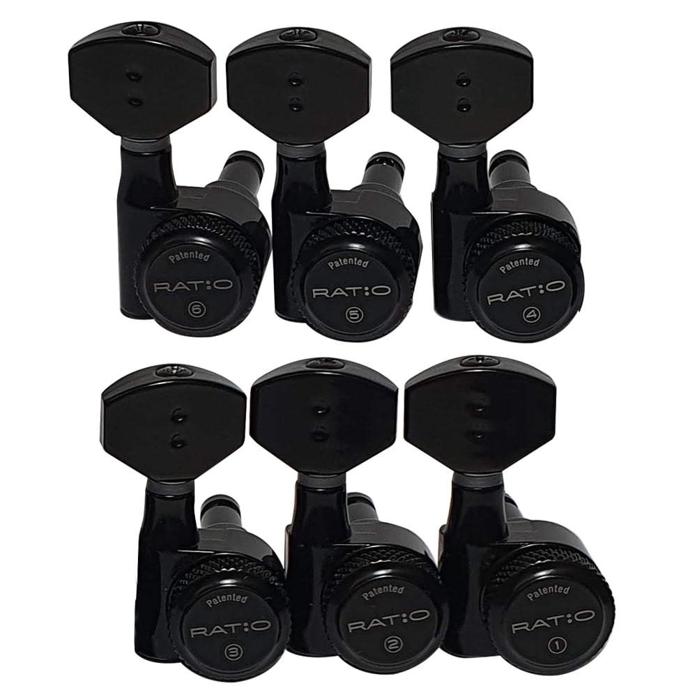 Clavijero 6L con Locking. Mod: PRL-8721-B0. Boton: 07. Color: Black5