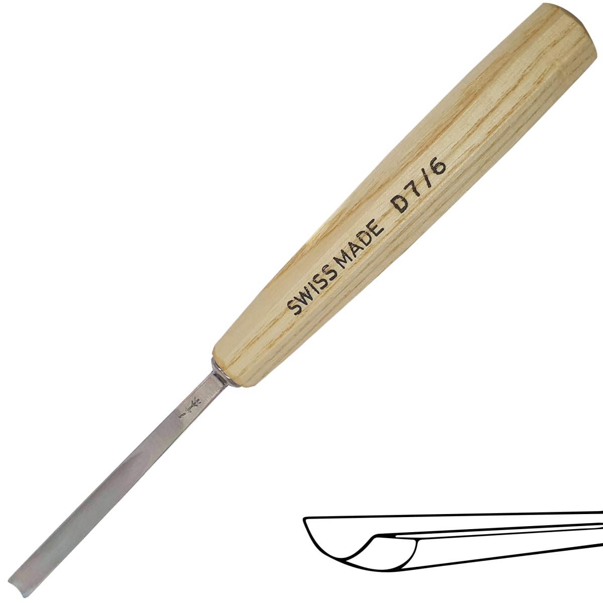 Mini Gubia No D7 Semi Curva de 6 mm de ancho 0