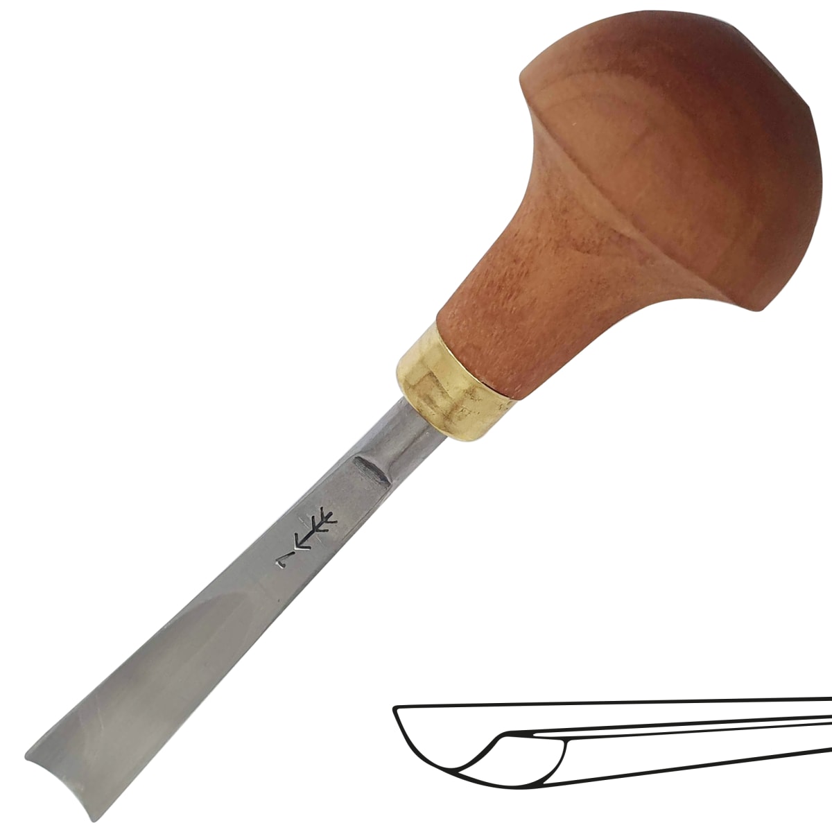 Gubia Semi Curva B7 de 14 mm de ancho para Timbre y Xilografia 0