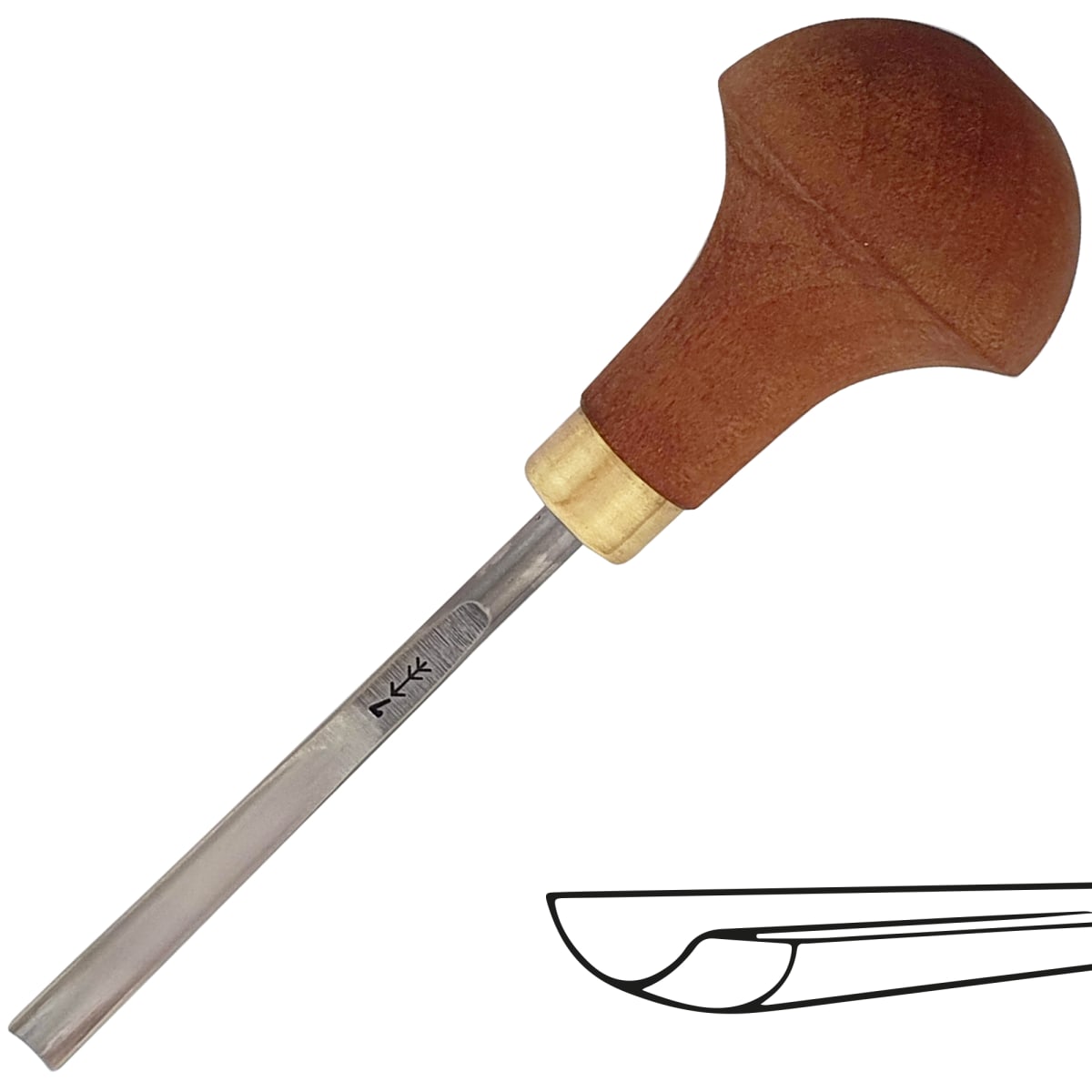 Gubia Semi Curva L7 de 6 mm de ancho para Timbre y Xilografia 0