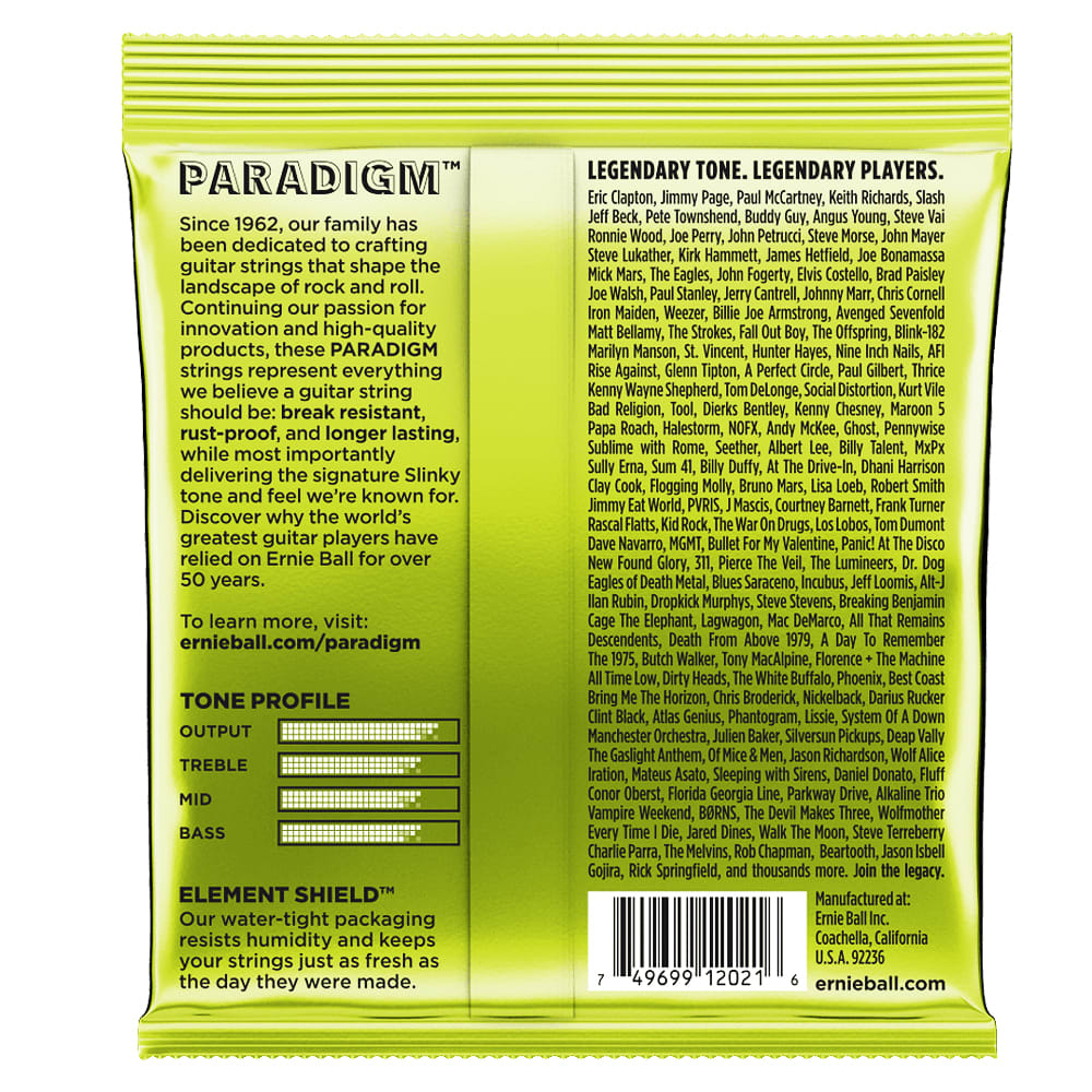 Cuerdas para Guitarra Electrica. 6-String. Paradigm Regular Slinky .010 - .0462