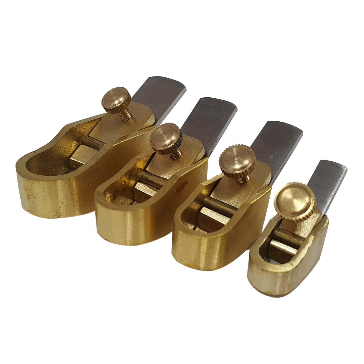 Set de Mini Cepillos de Bronce Base Curva de 26, 34, 41 y 52 mm de largo 0