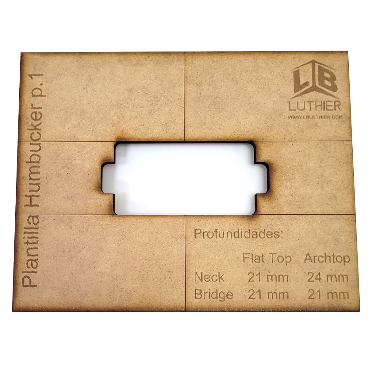 Plantilla de Ruteo para capsula doble (humbucker) en MDF 5mm2