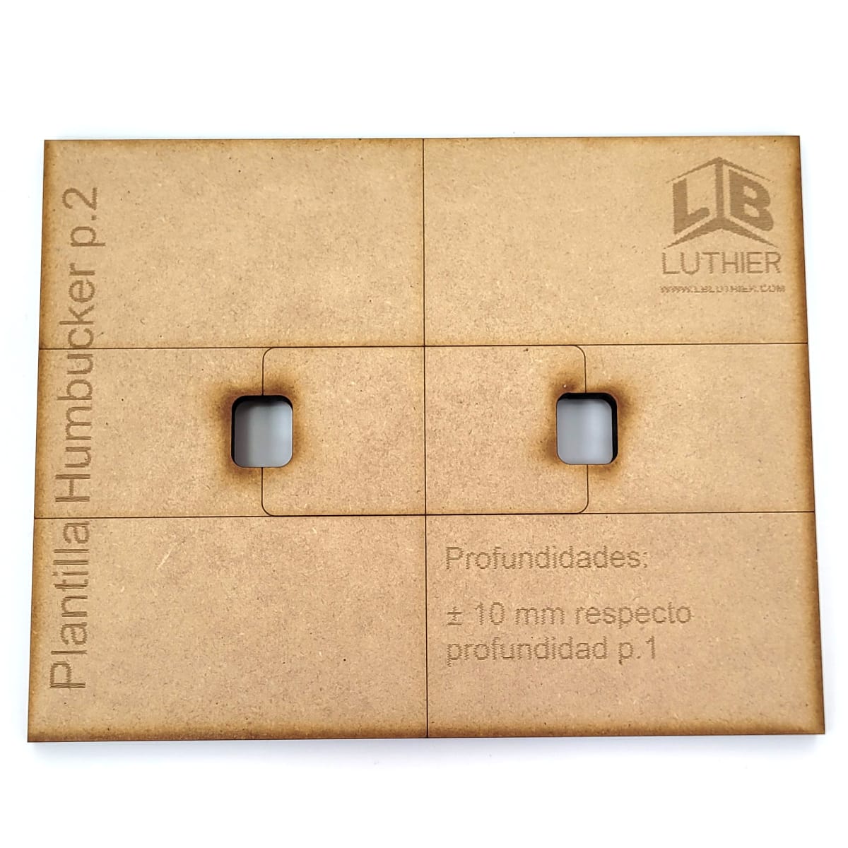 Plantilla de Ruteo para capsula doble (humbucker) en MDF 5mm3