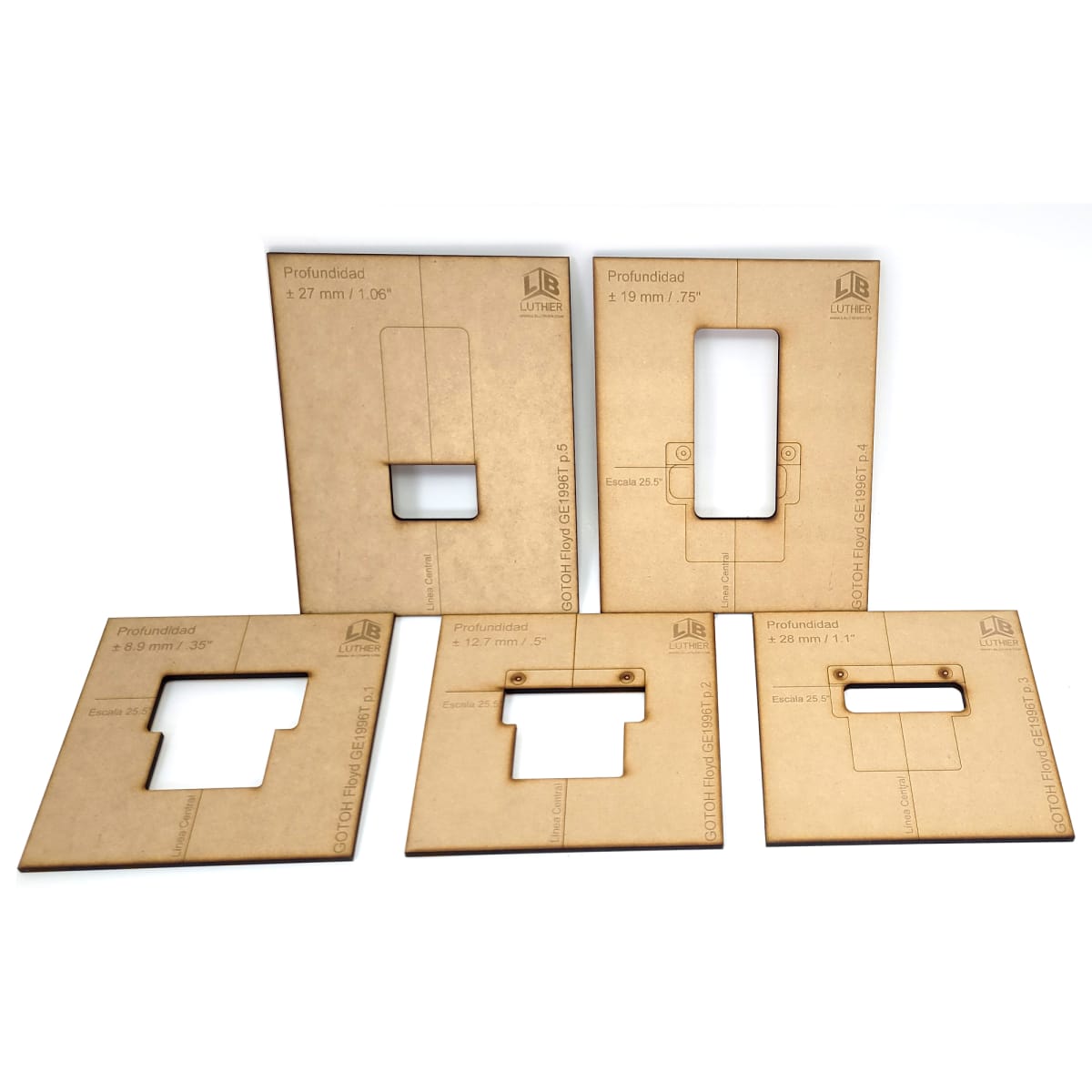 Set Plantilla MDF 5mm para Ruteo Floyd Rose Gotoh GE1996T 0