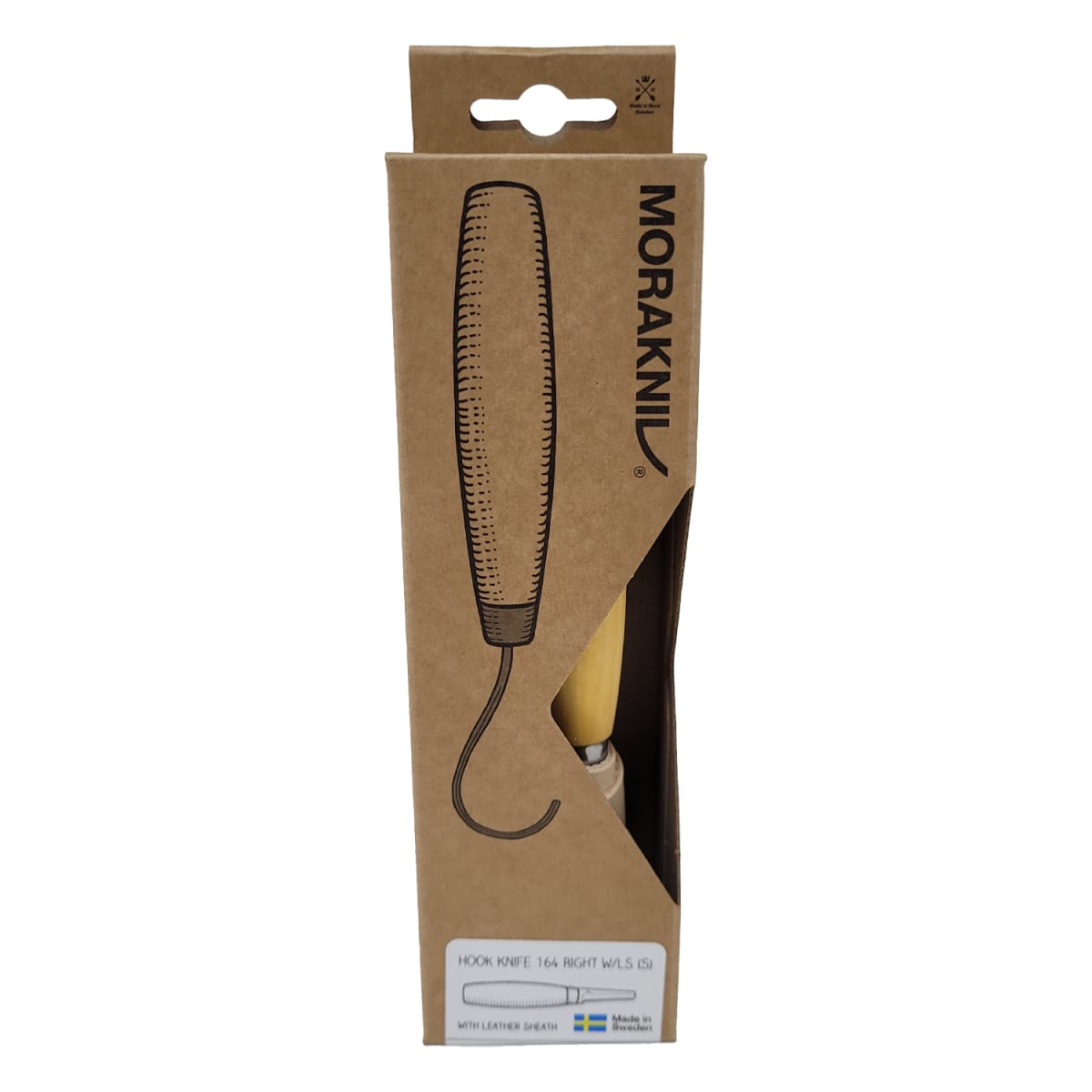 Cuchillo de Gancho Hook Knife Morakniv para Tallado en Madera 164 + Estuche de Cuero2