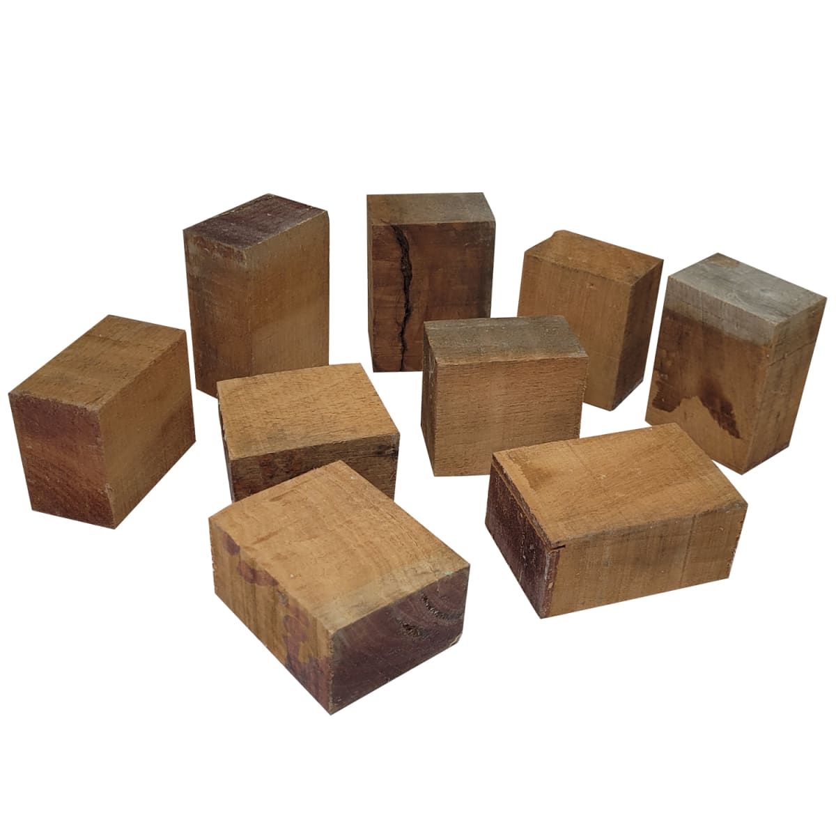 Set de 9 Bloques de Cedro Hondura de 90 mm x 80 mm x 50 mm +- C/U10