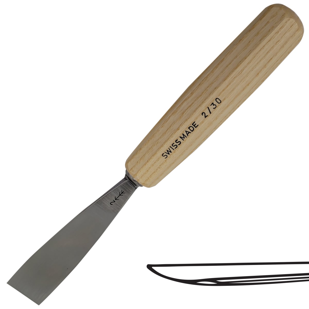 Gubia Pfeil 2 Semi Plana 30 mm de ancho para Tallado de Madera 0