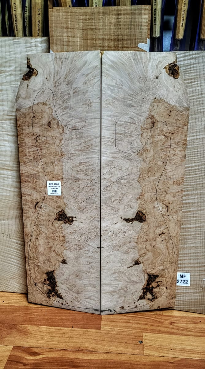 Madera para Top REF: 4108 de Maple Burl AAA para Guitarra/Bajo2