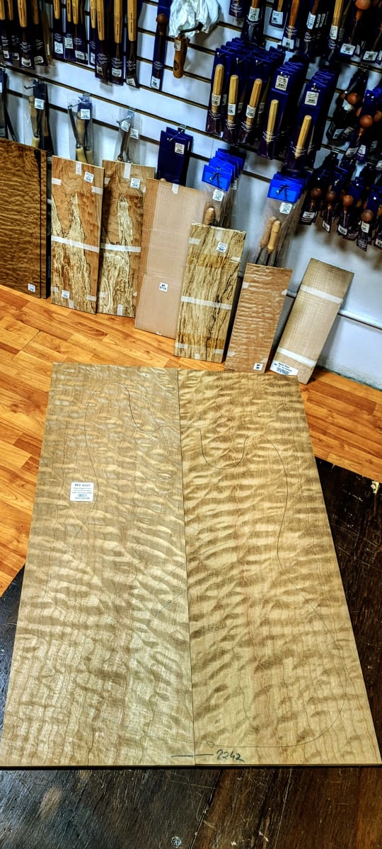 Madera para Top REF: 4107 de Maple Roasted Quilt Torrefied Flameado AAA para Guitarra/Bajo2