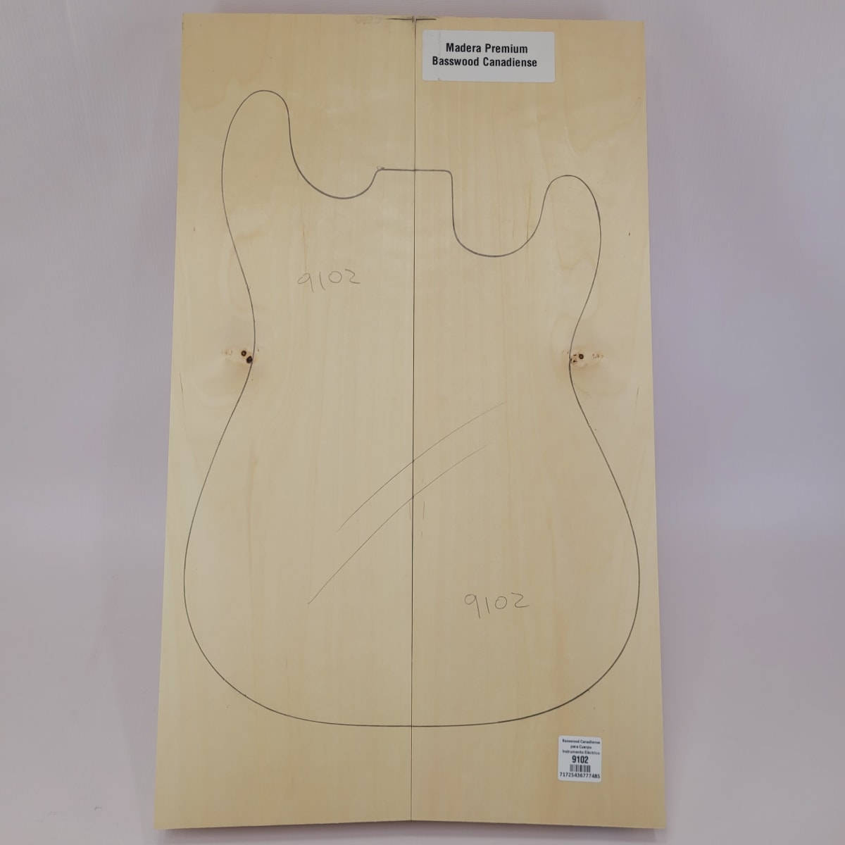Madera Premium Basswood Canadiense para Cuerpo de Guitarras y Bajos Eléctricos # 9102 0
