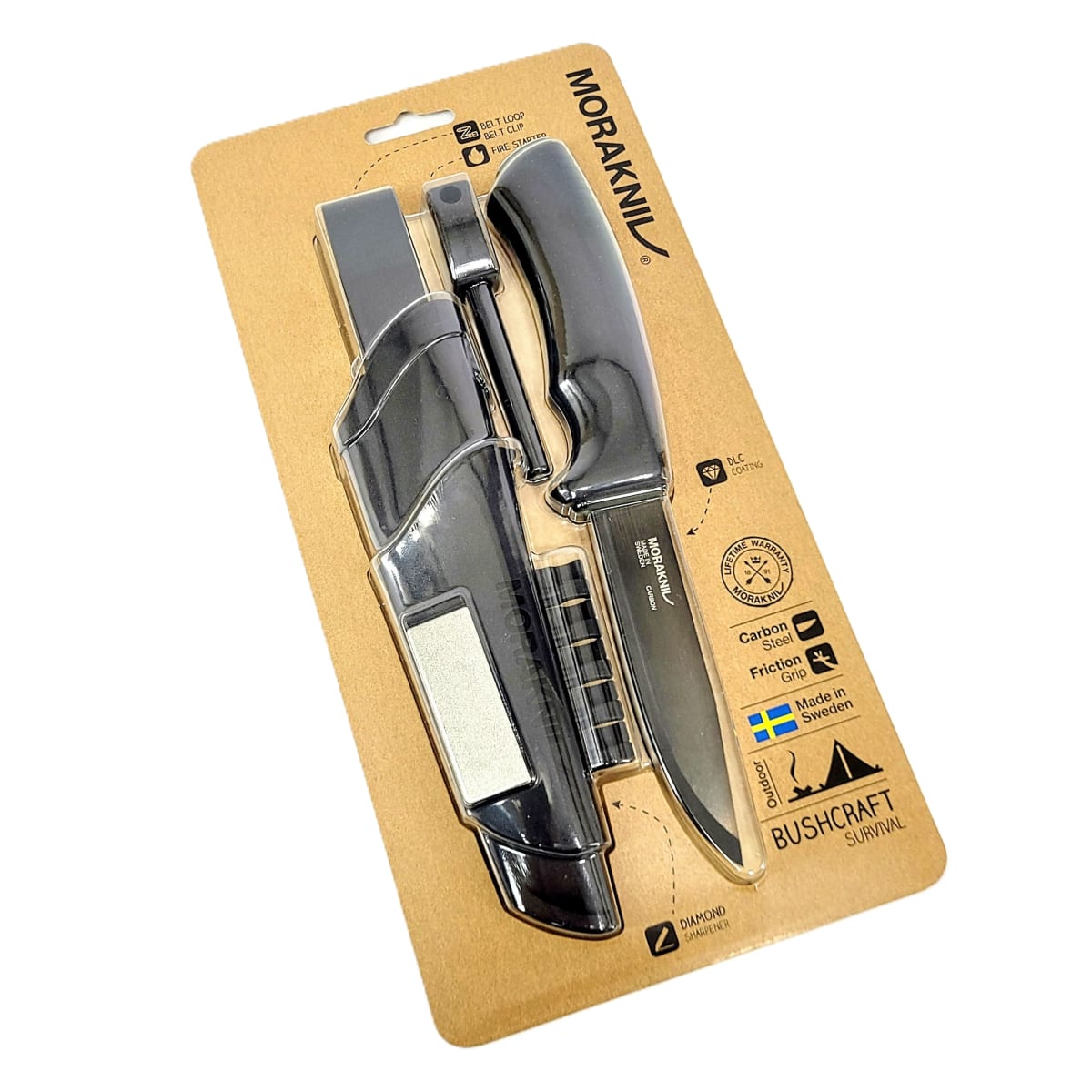 Cuchillo Bushcraft Survival BB (C) Acero al Carbono Morakniv 11742 Black + Mini Piedra de Diamante + Accesorio para Iniciar Fuego2