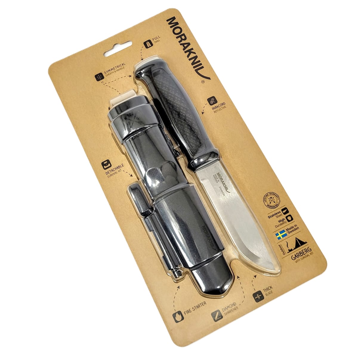 Cuchillo Garberg (S) Morakniv 13914 Acero Inoxidable con Kit de Supervivencia Black2