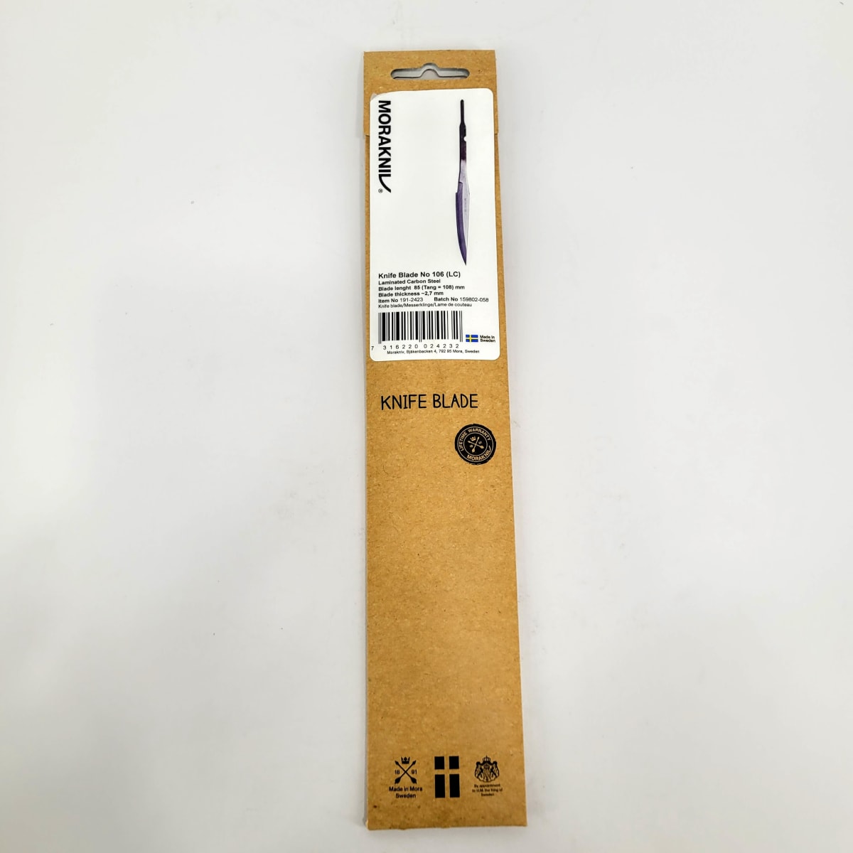 Hoja de Cuchillo No 106 Morakniv 191-2423 de 85mm x 2.7mm para Tallado en Madera (LC) Acero Laminado3