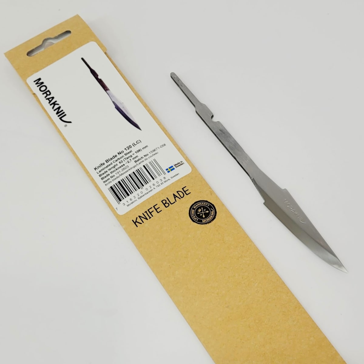 Hoja de Cuchillo No 120 Morakniv 191-2603 de 62mm x 2.7mm para Tallado en Madera (LC) Acero Laminado3