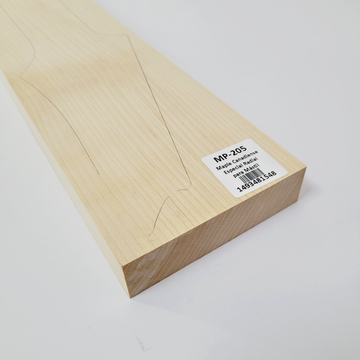 Pieza Unica MP-205 de Curly Maple Rizado Especial para Mastil de Guitarra 0