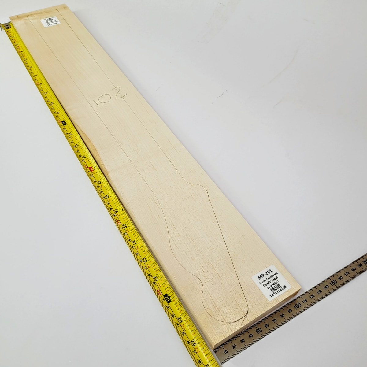 Pieza Unica MP-201 de Maple Canadiense Especial Radial para Mastil de Guitarra2