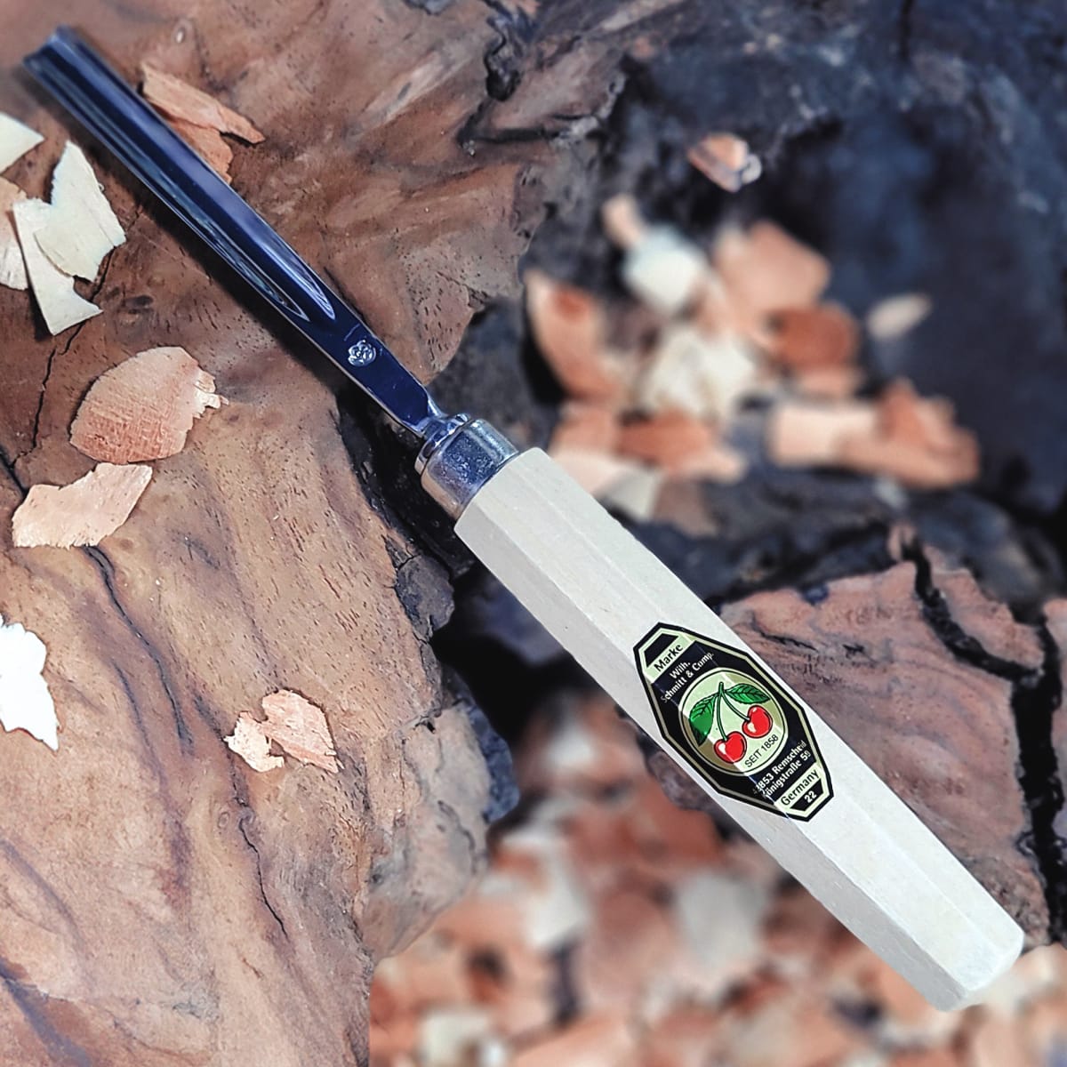 Set 3437 HK de 3 Mini Gubias 3 Cuchillos y 1 Piedra Two Cherries para Xilografia y Tallado8